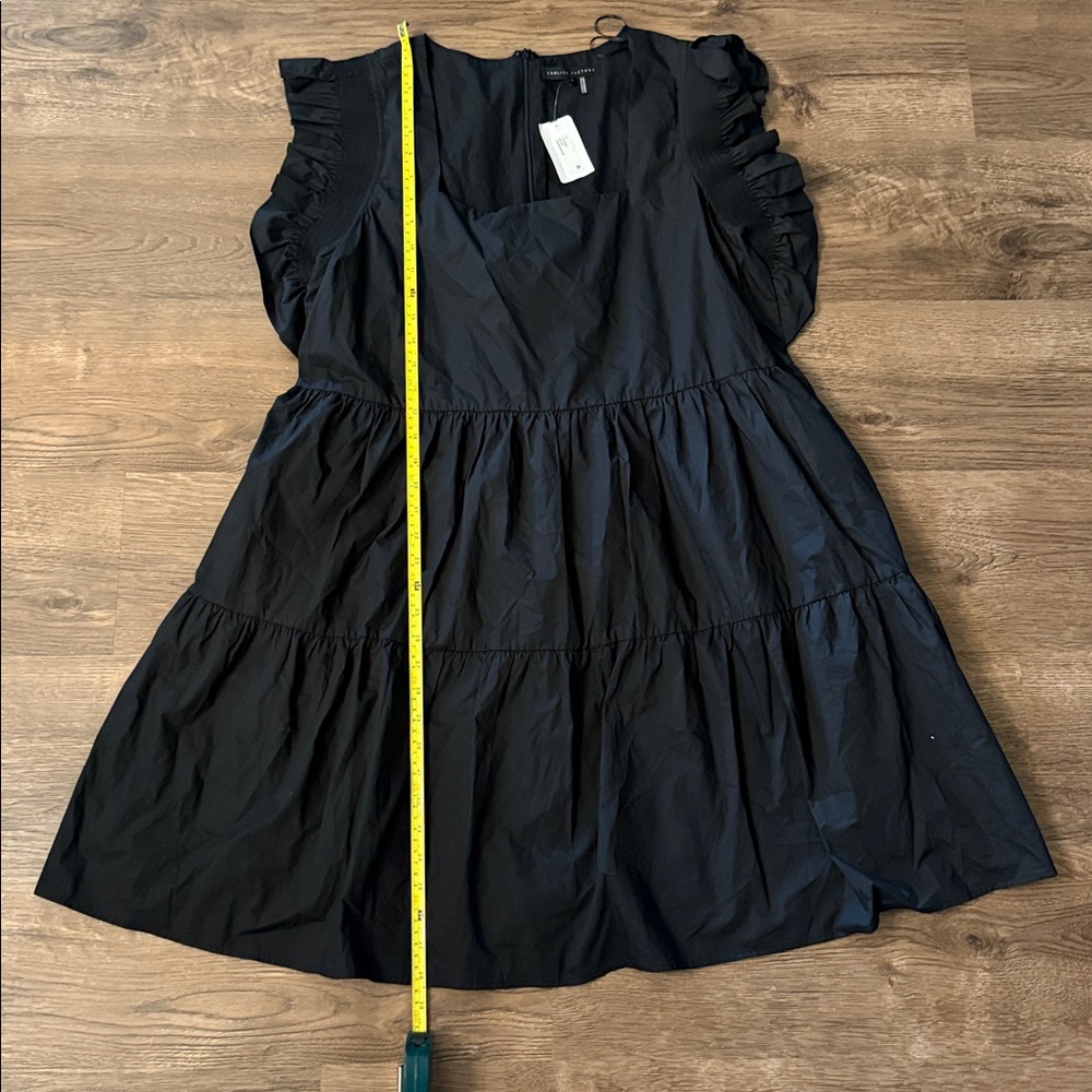 English Factory Black Tiered Midi Dress